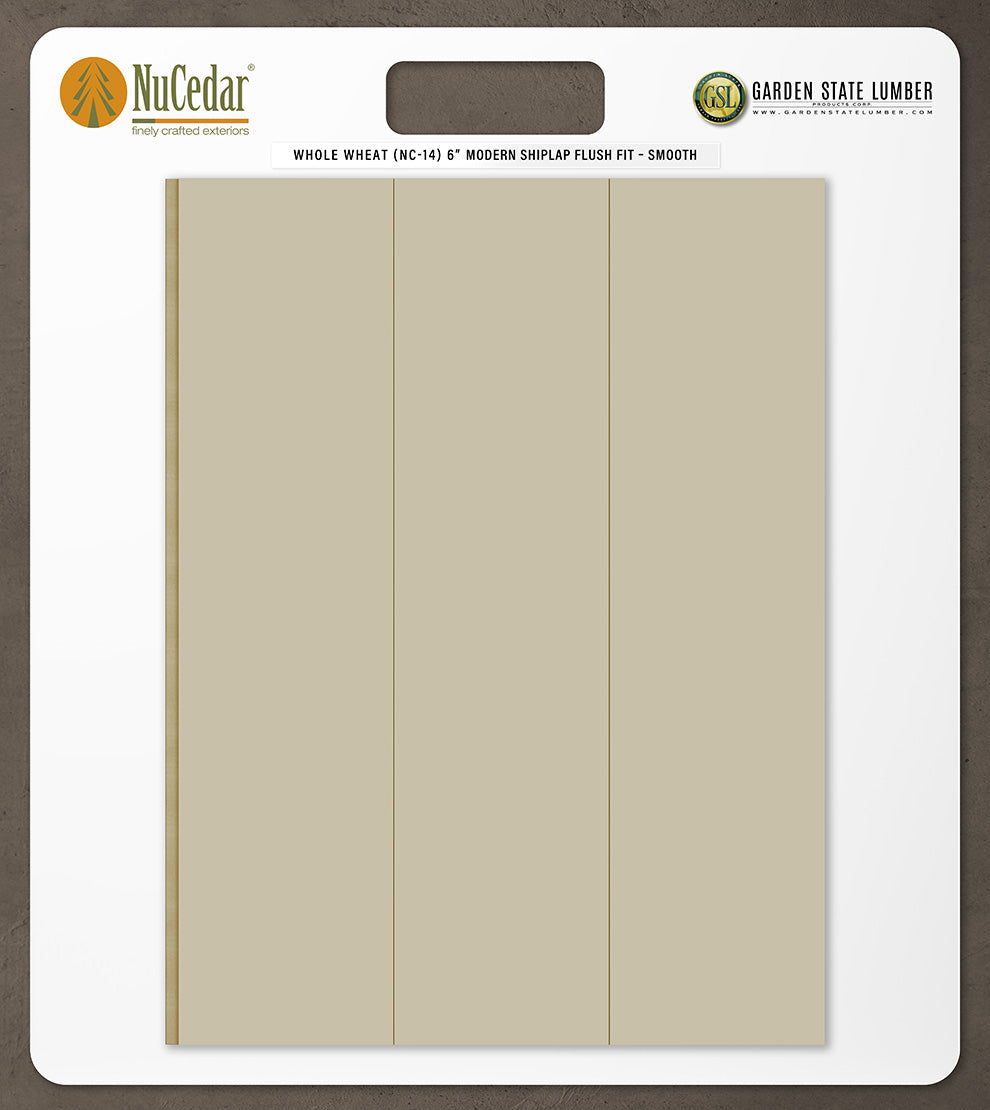 6″ Smooth T&G Modern Shiplap Strips - 2' x 2' Display