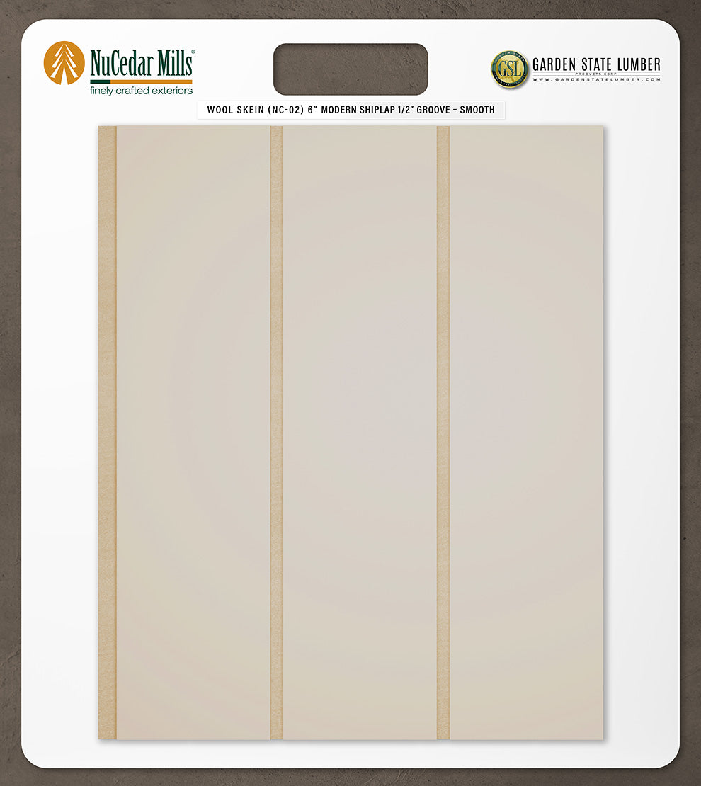 6″ Smooth T&G Modern Shiplap Strips - 2' x 2' Display