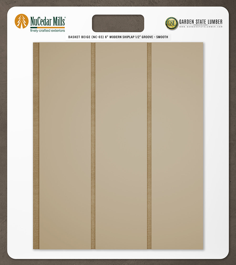 6″ Smooth T&G Modern Shiplap Strips - 2' x 2' Display