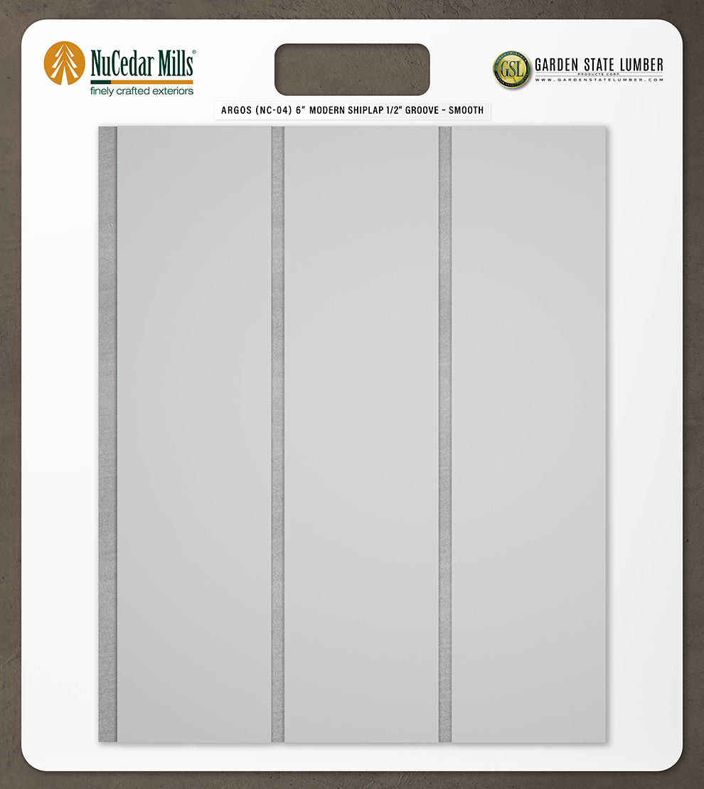6″ Smooth T&G Modern Shiplap Strips - 2' x 2' Display