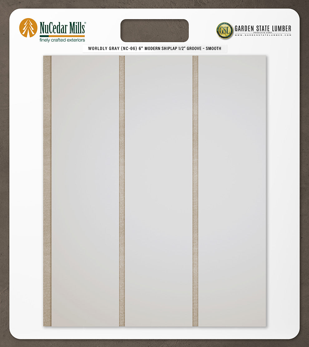 6″ Smooth T&G Modern Shiplap Strips - 2' x 2' Display