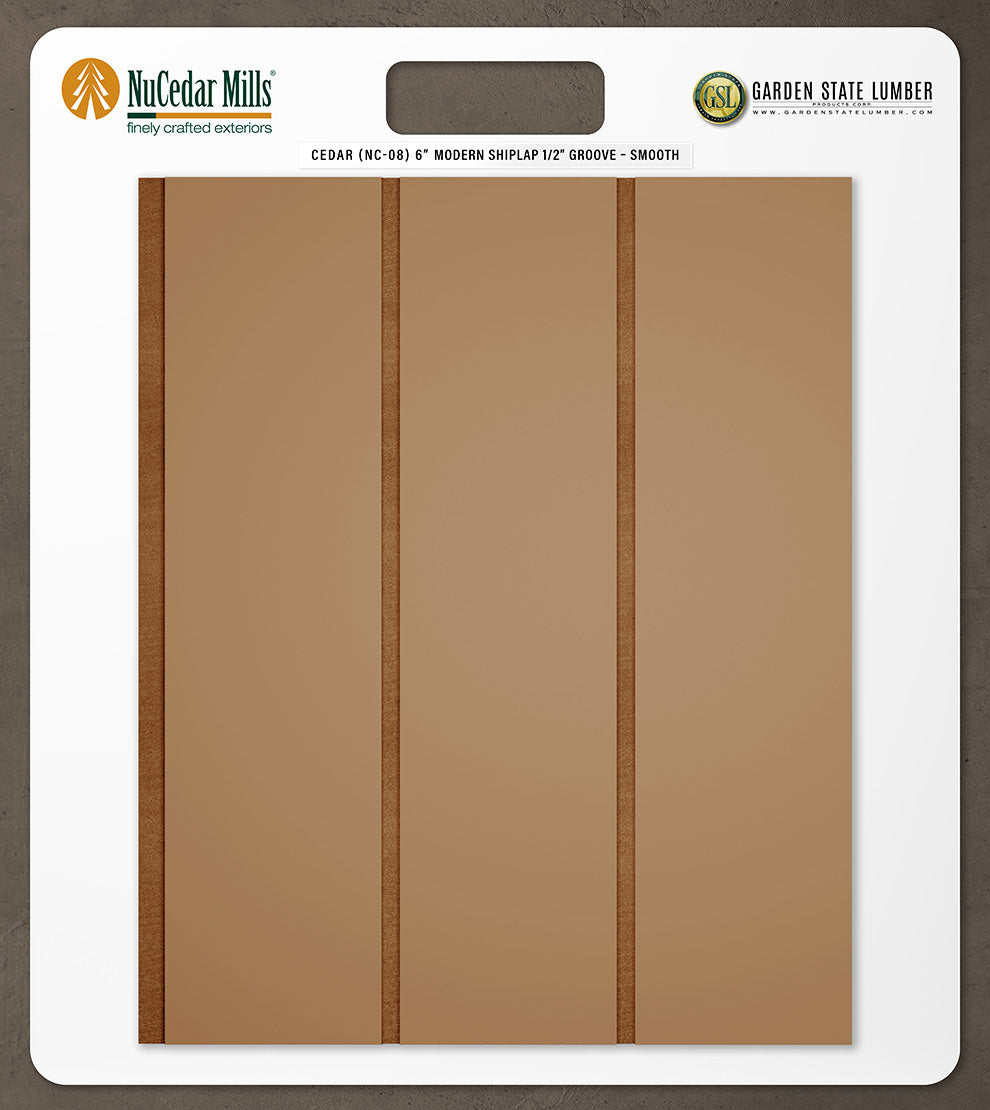 6″ Smooth T&G Modern Shiplap Strips - 2' x 2' Display