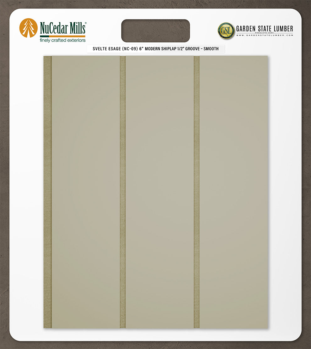 6″ Smooth T&G Modern Shiplap Strips - 2' x 2' Display