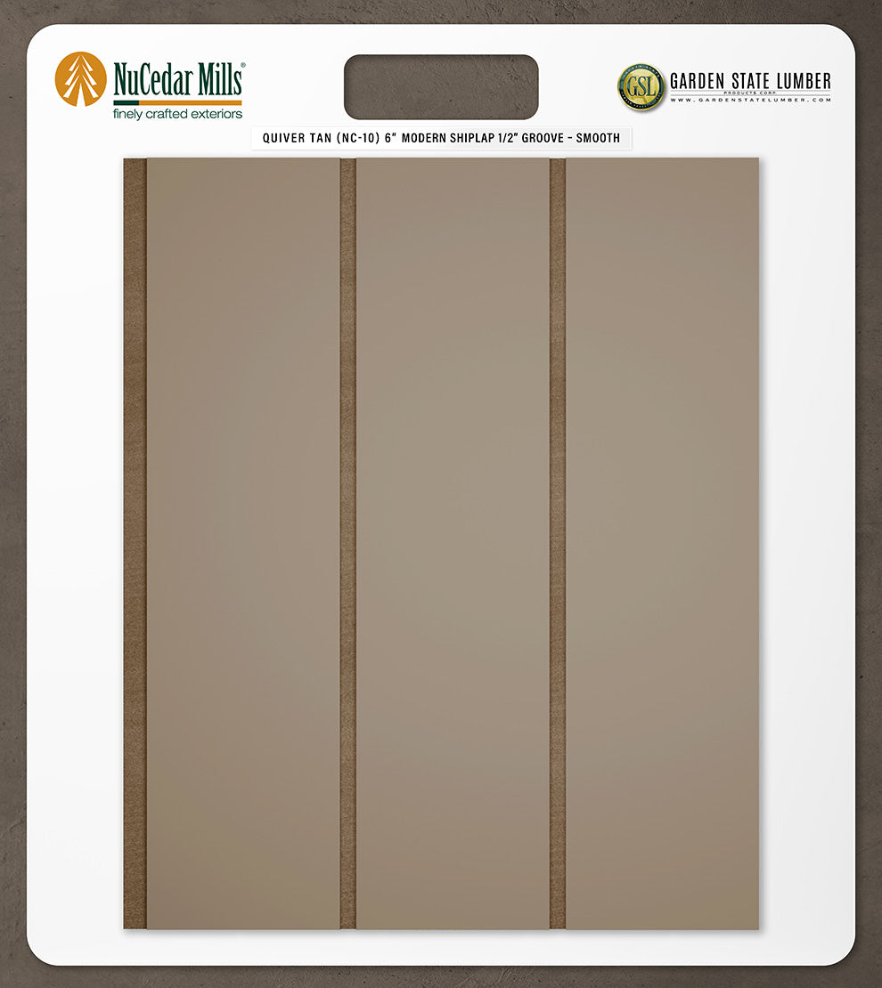 6″ Smooth T&G Modern Shiplap Strips - 2' x 2' Display