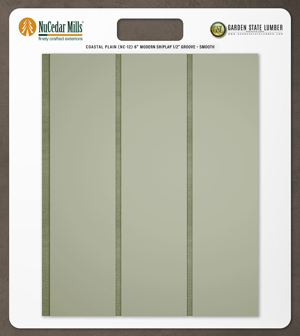 6″ Smooth T&G Modern Shiplap Strips - 2' x 2' Display