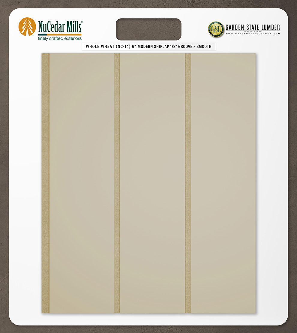 6″ Smooth T&G Modern Shiplap Strips - 2' x 2' Display