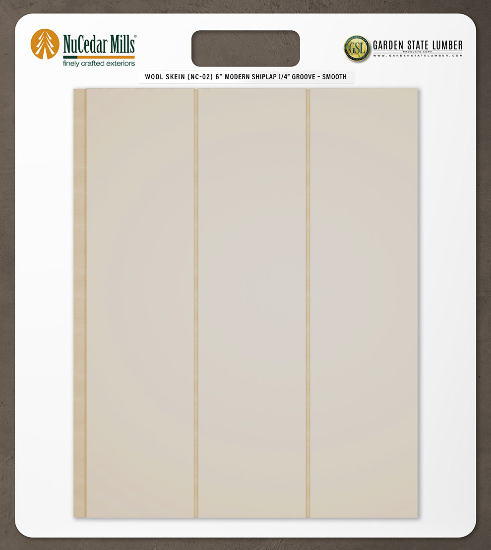 6″ Smooth T&G Modern Shiplap Strips - 2' x 2' Display