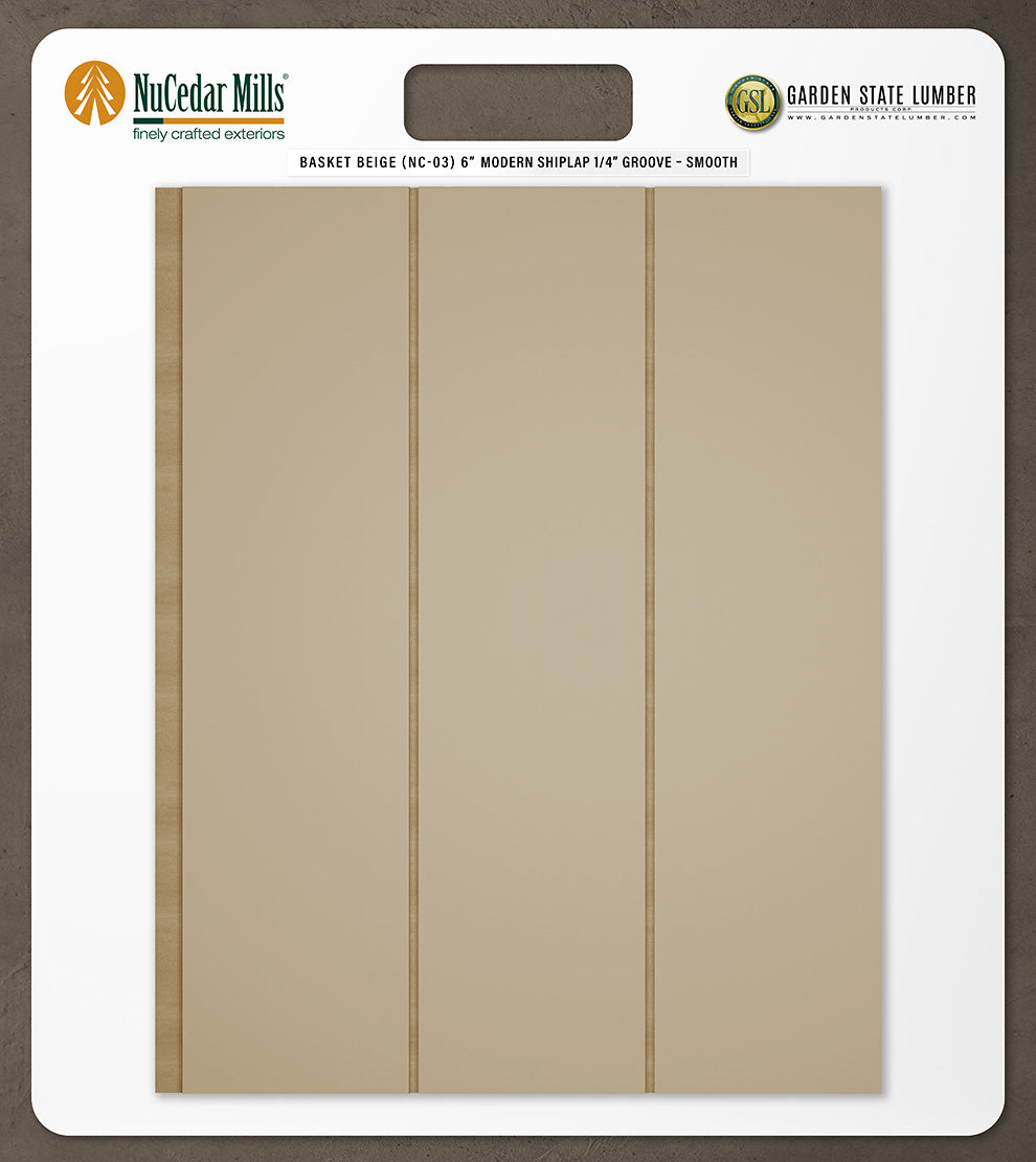 6″ Smooth T&G Modern Shiplap Strips - 2' x 2' Display