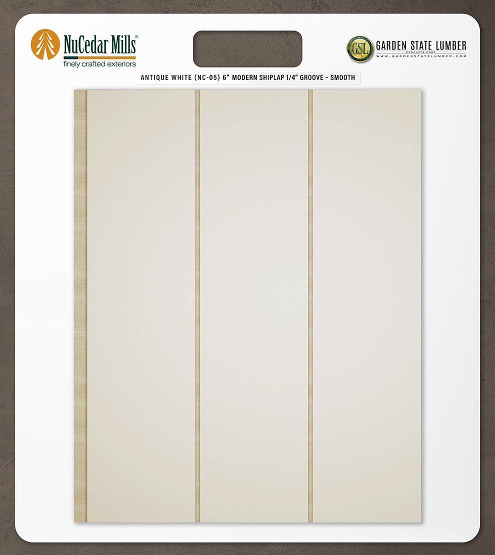 6″ Smooth T&G Modern Shiplap Strips - 2' x 2' Display