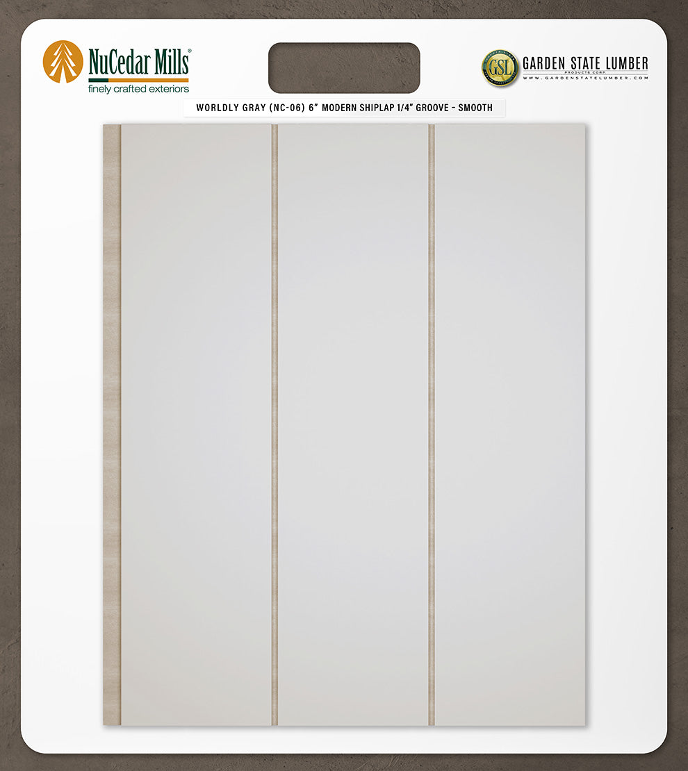 6″ Smooth T&G Modern Shiplap Strips - 2' x 2' Display