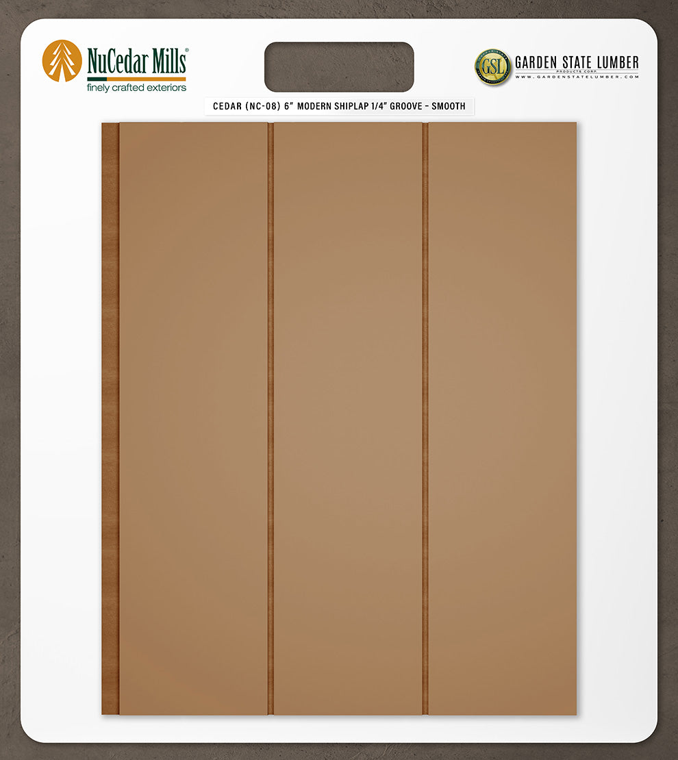 6″ Smooth T&G Modern Shiplap Strips - 2' x 2' Display