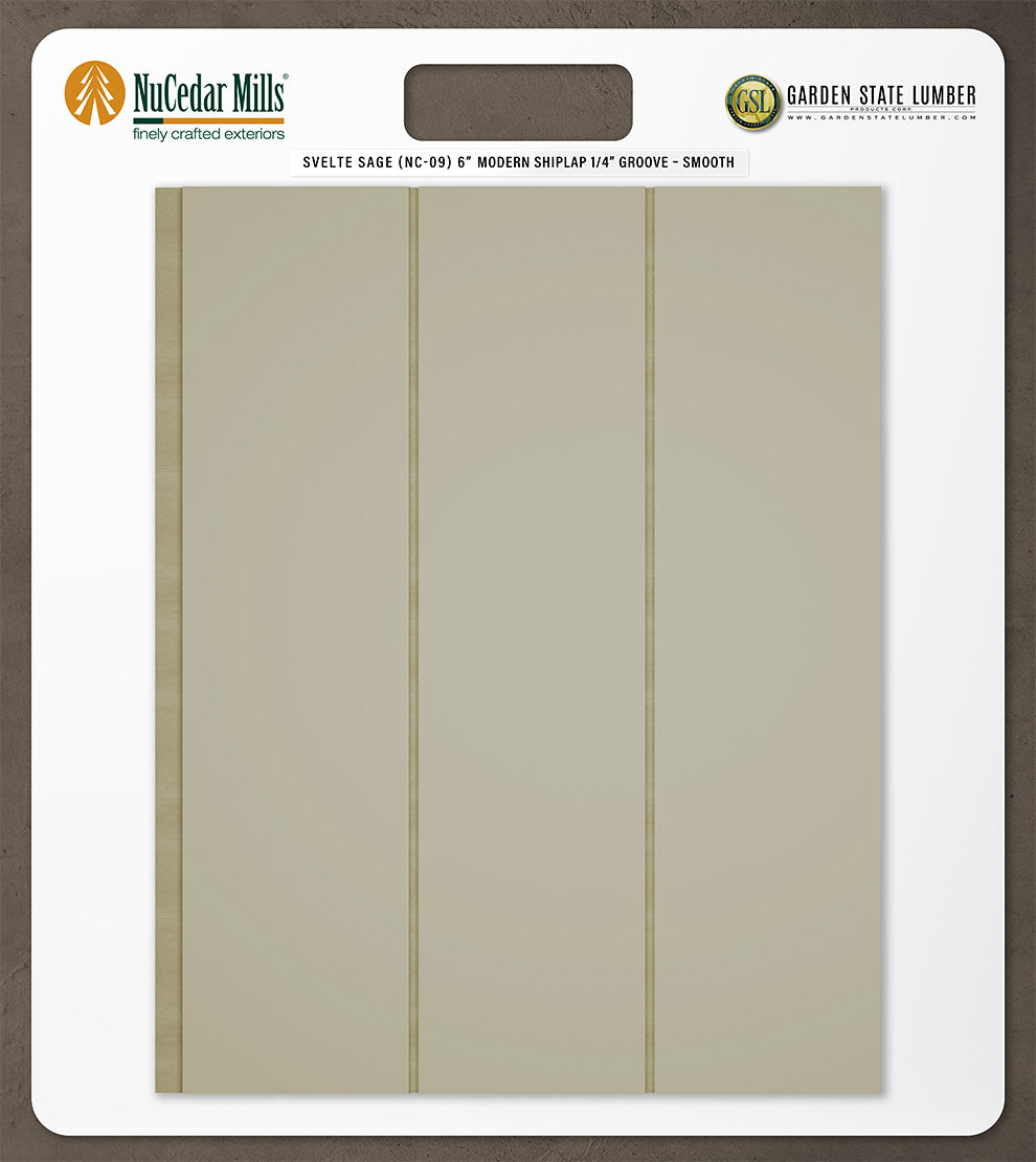 6″ Smooth T&G Modern Shiplap Strips - 2' x 2' Display