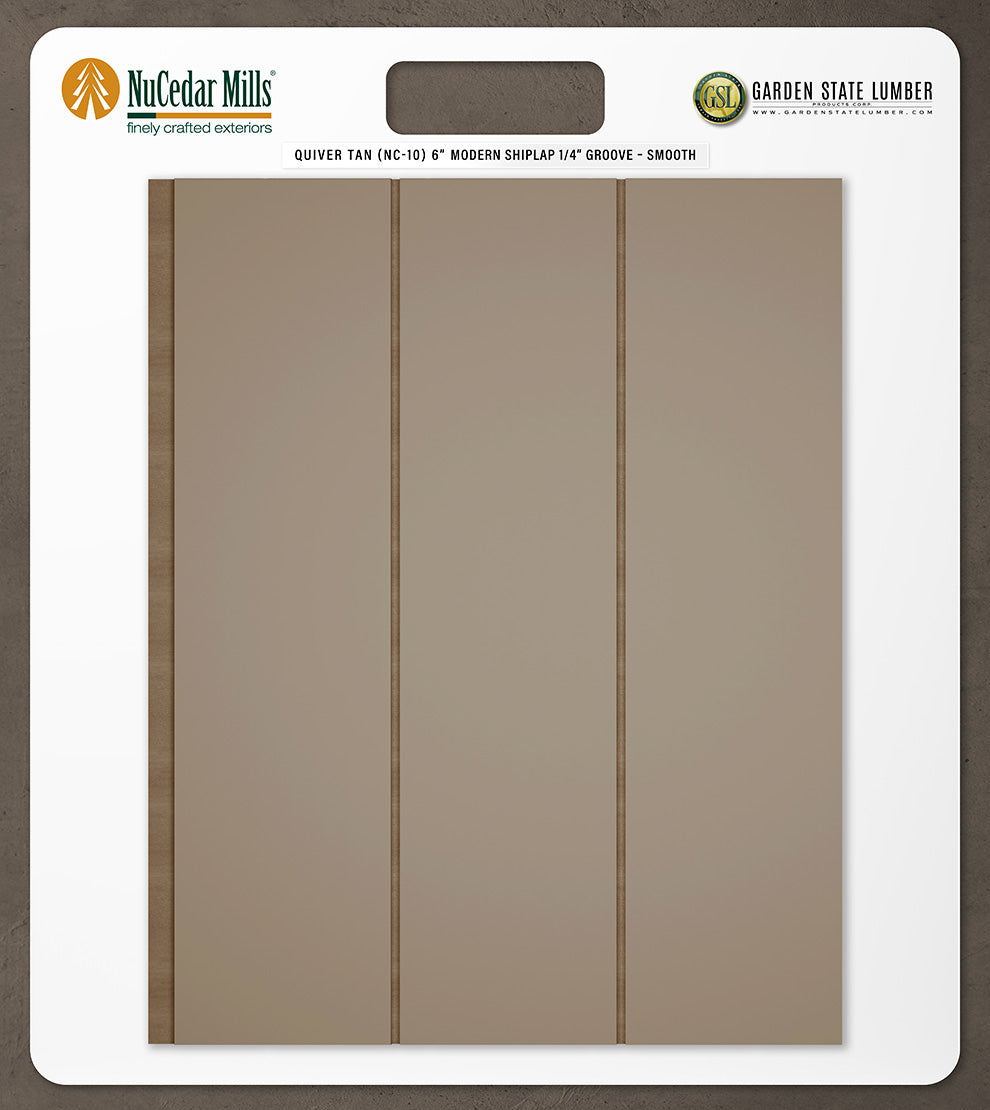 6″ Smooth T&G Modern Shiplap Strips - 2' x 2' Display