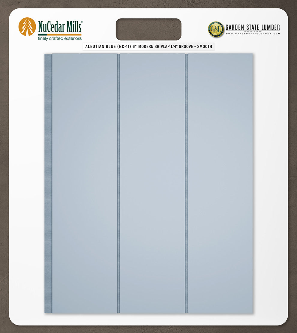 6″ Smooth T&G Modern Shiplap Strips - 2' x 2' Display