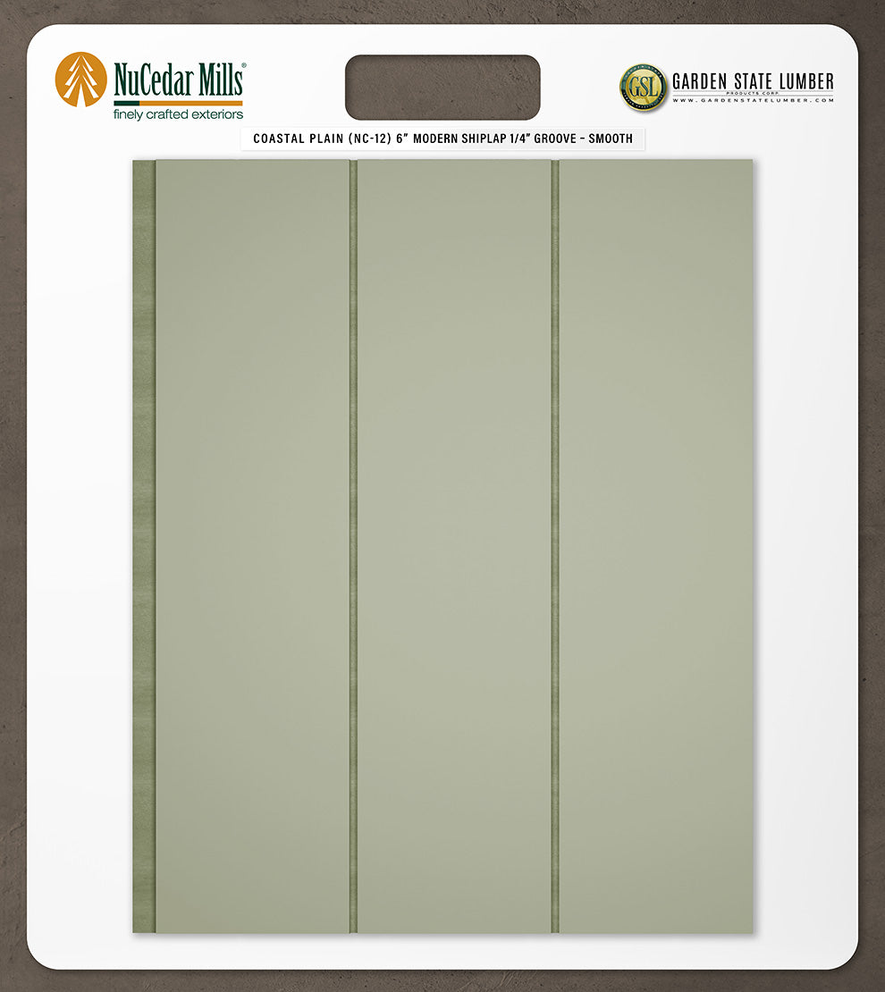 6″ Smooth T&G Modern Shiplap Strips - 2' x 2' Display
