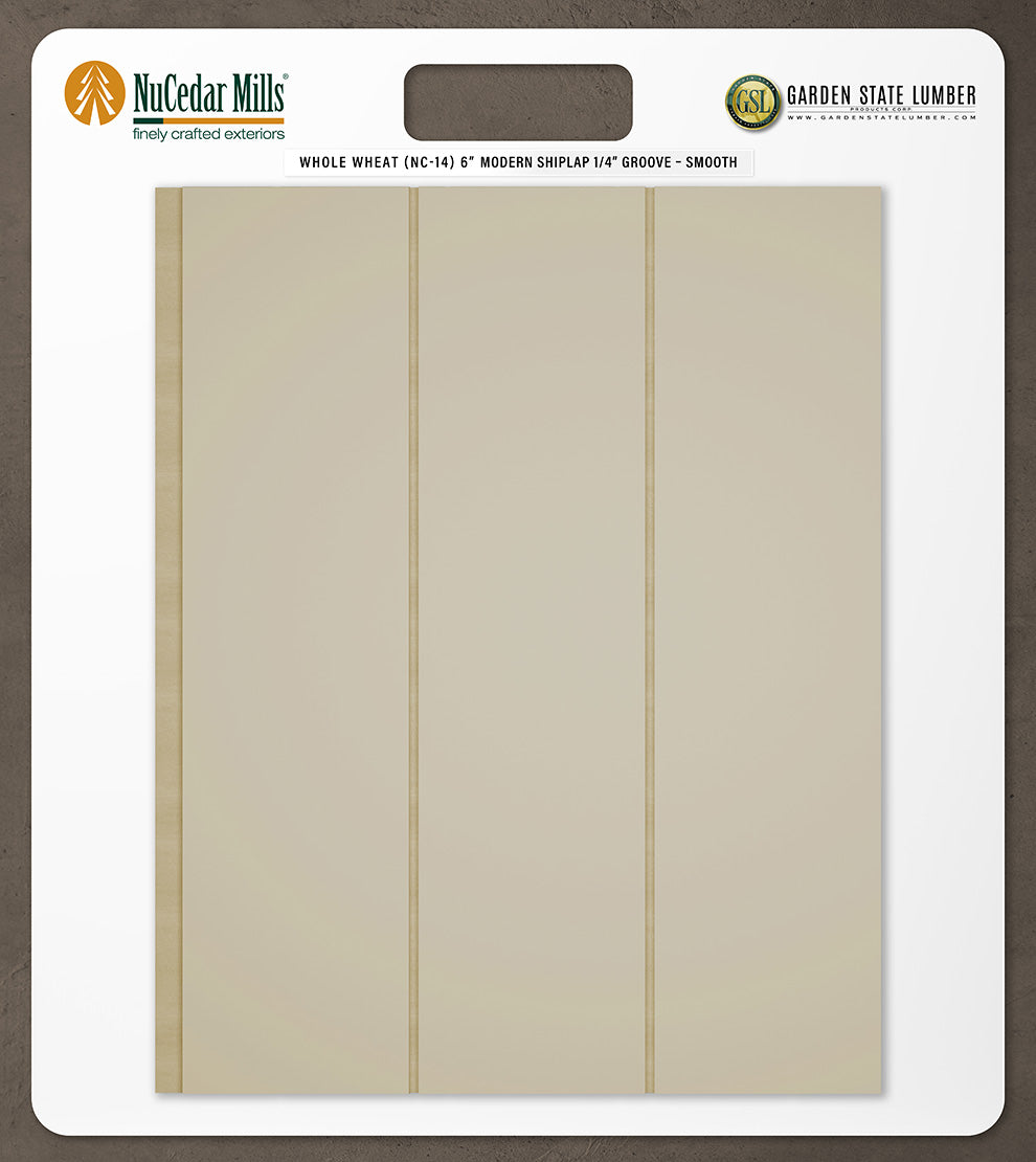 6″ Smooth T&G Modern Shiplap Strips - 2' x 2' Display