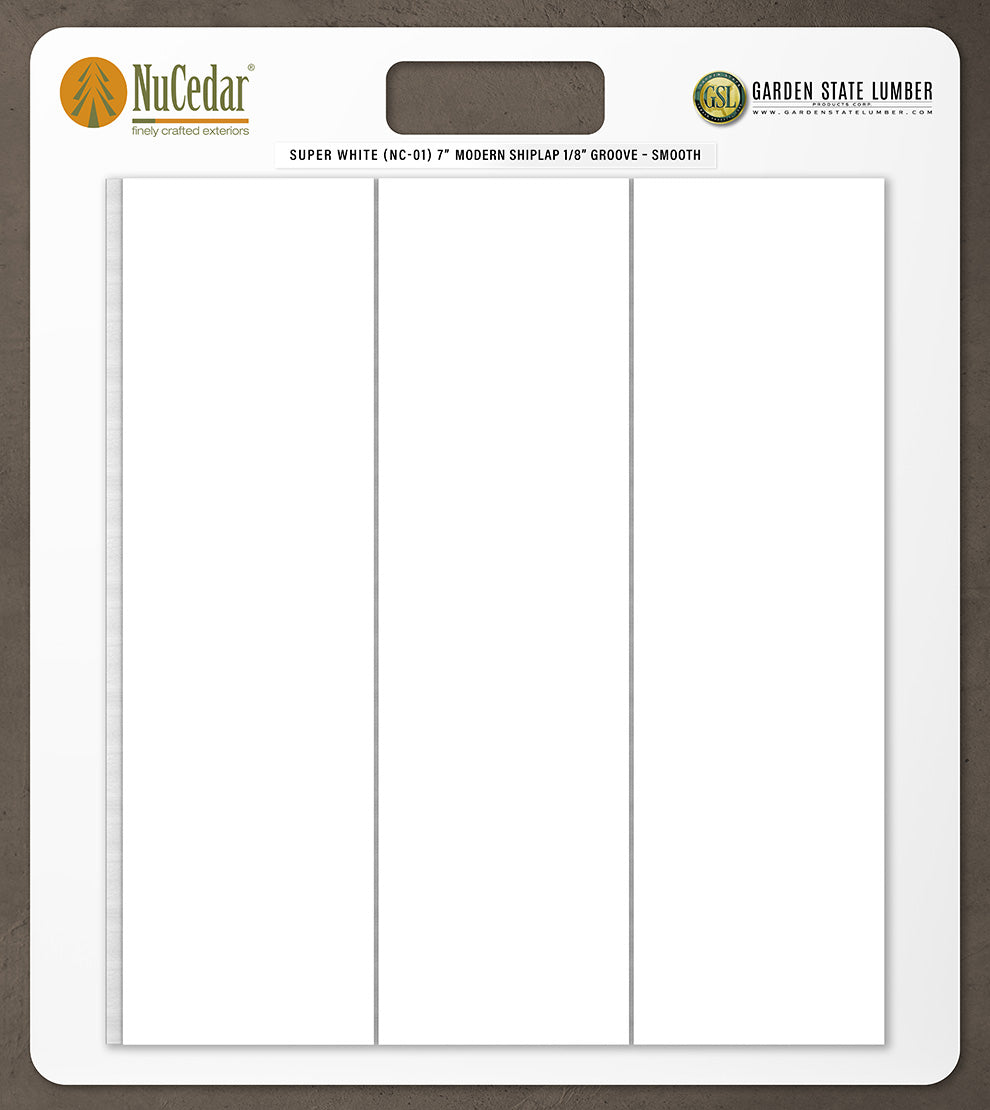7″ Smooth T&G Modern Shiplap Strips - 2' x 2' Display