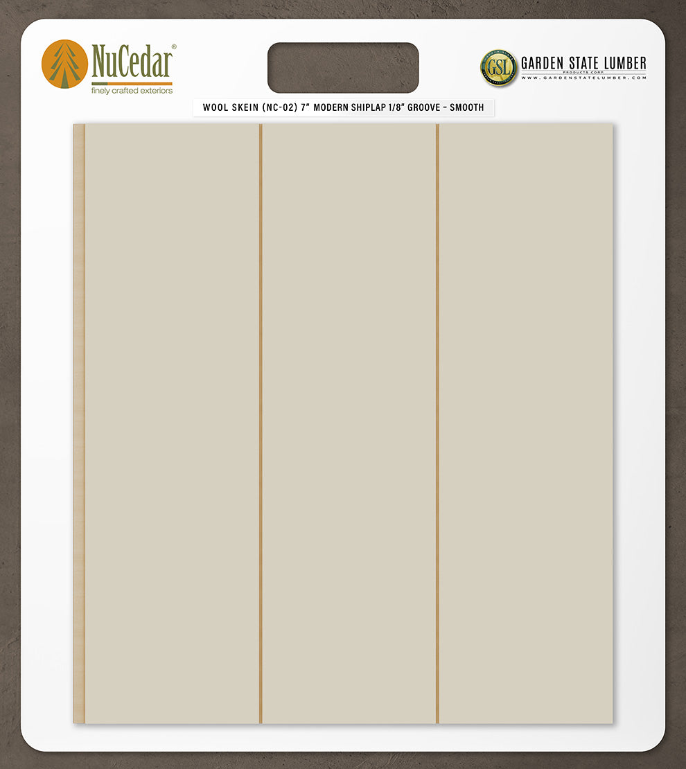 7″ Smooth T&G Modern Shiplap Strips - 2' x 2' Display