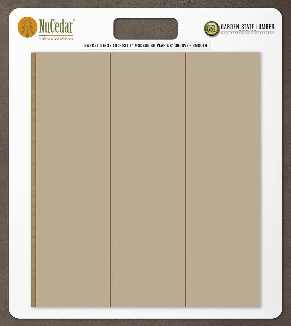 7″ Smooth T&G Modern Shiplap Strips - 2' x 2' Display