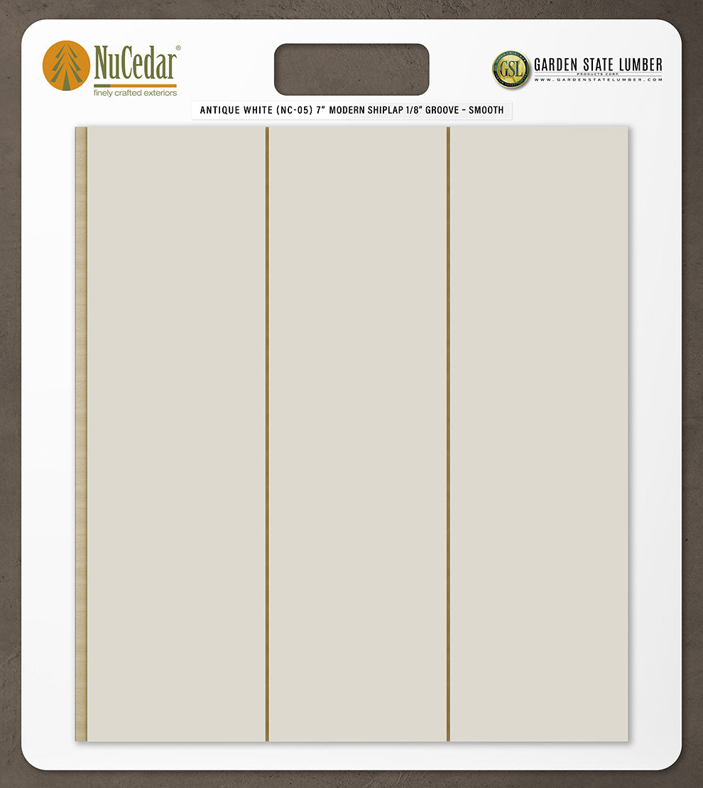 7″ Smooth T&G Modern Shiplap Strips - 2' x 2' Display