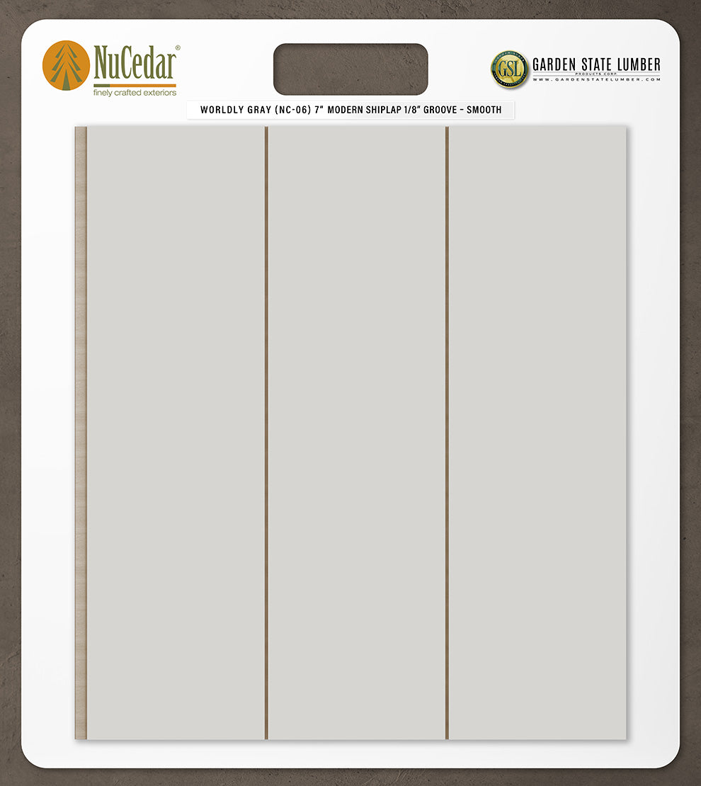7″ Smooth T&G Modern Shiplap Strips - 2' x 2' Display