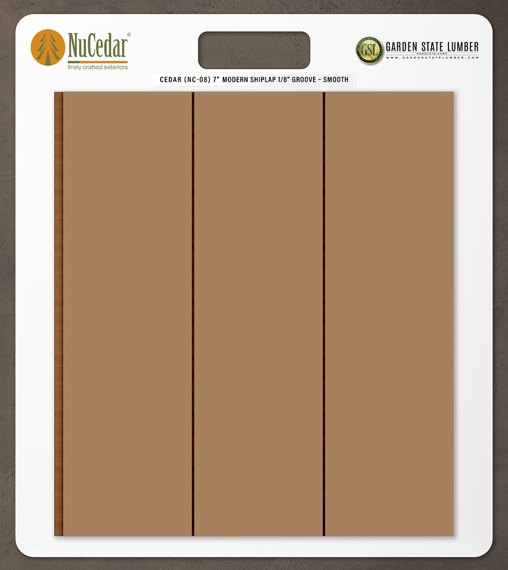 7″ Smooth T&G Modern Shiplap Strips - 2' x 2' Display