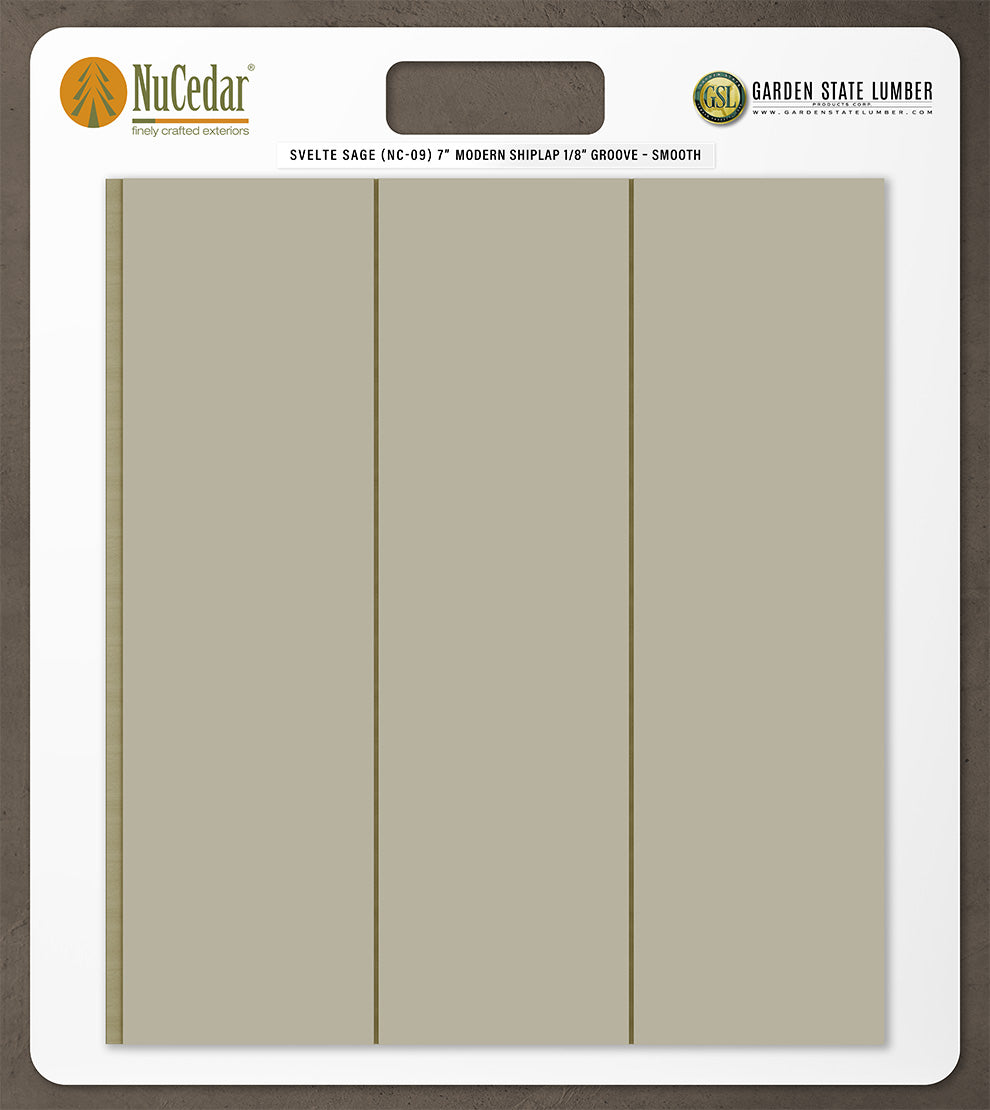 7″ Smooth T&G Modern Shiplap Strips - 2' x 2' Display
