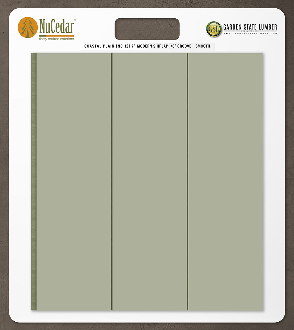 7″ Smooth T&G Modern Shiplap Strips - 2' x 2' Display