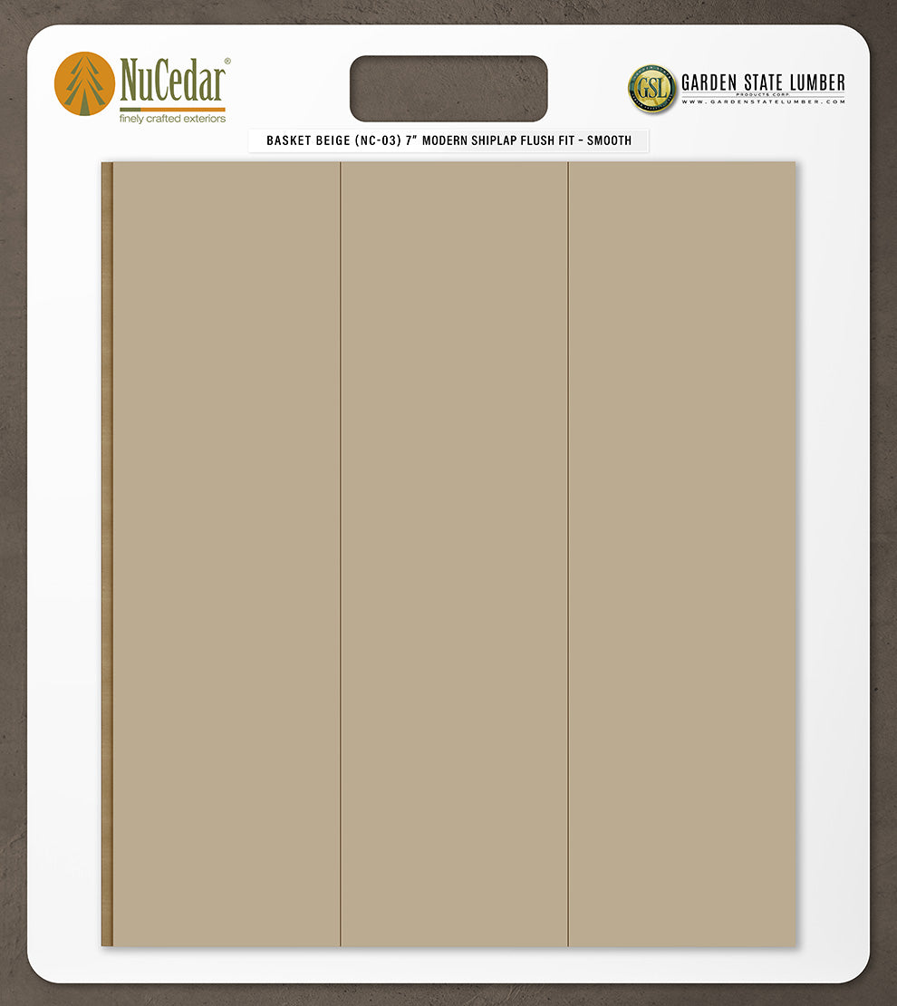 7″ Smooth T&G Modern Shiplap Strips - 2' x 2' Display