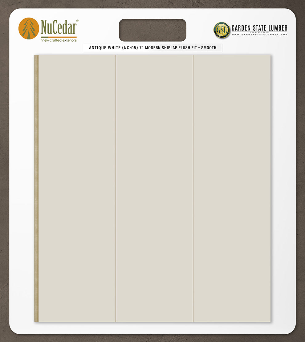 7″ Smooth T&G Modern Shiplap Strips - 2' x 2' Display