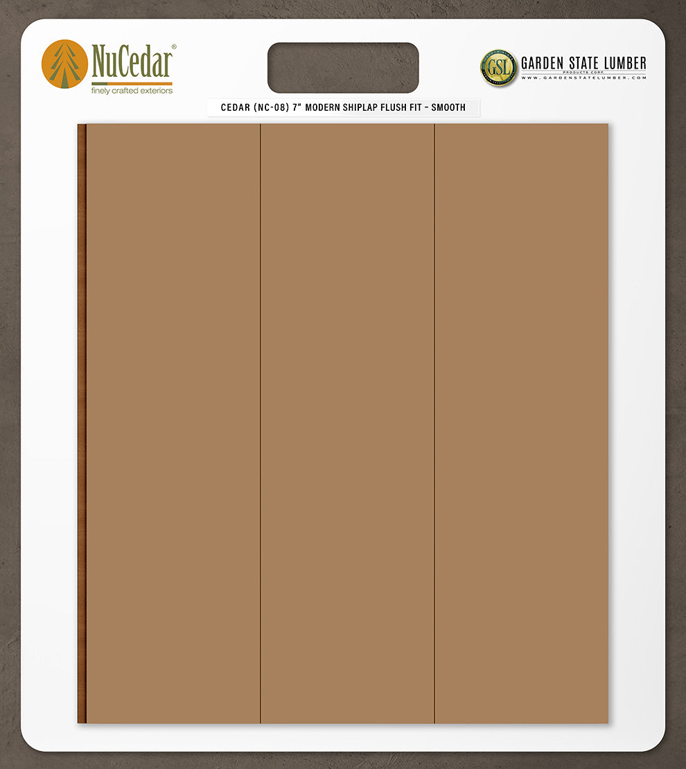 7″ Smooth T&G Modern Shiplap Strips - 2' x 2' Display