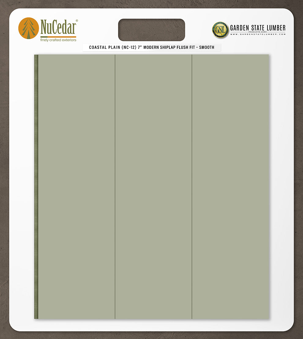 7″ Smooth T&G Modern Shiplap Strips - 2' x 2' Display