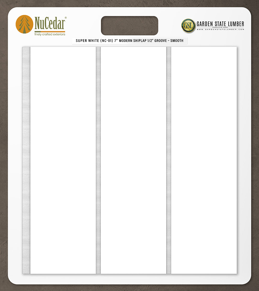 7″ Smooth T&G Modern Shiplap Strips - 2' x 2' Display
