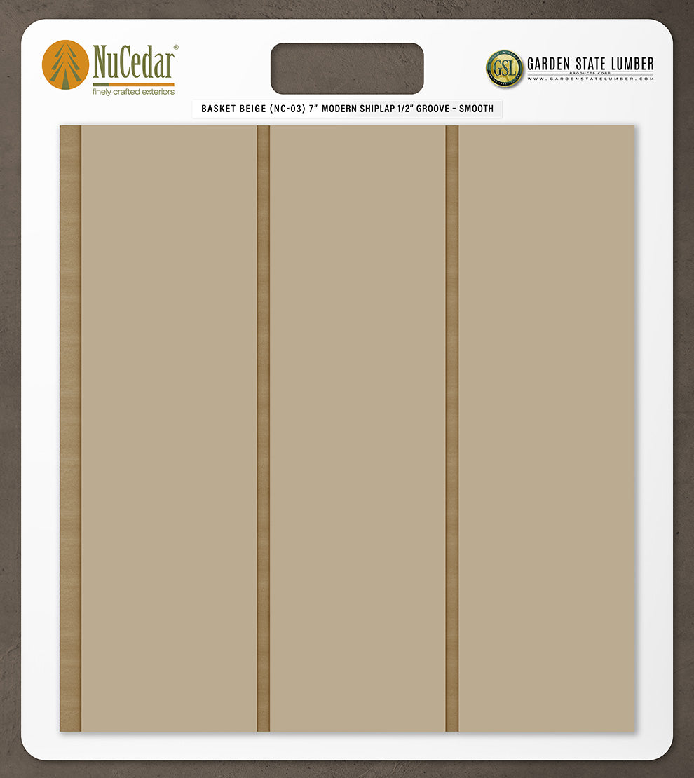 7″ Smooth T&G Modern Shiplap Strips - 2' x 2' Display