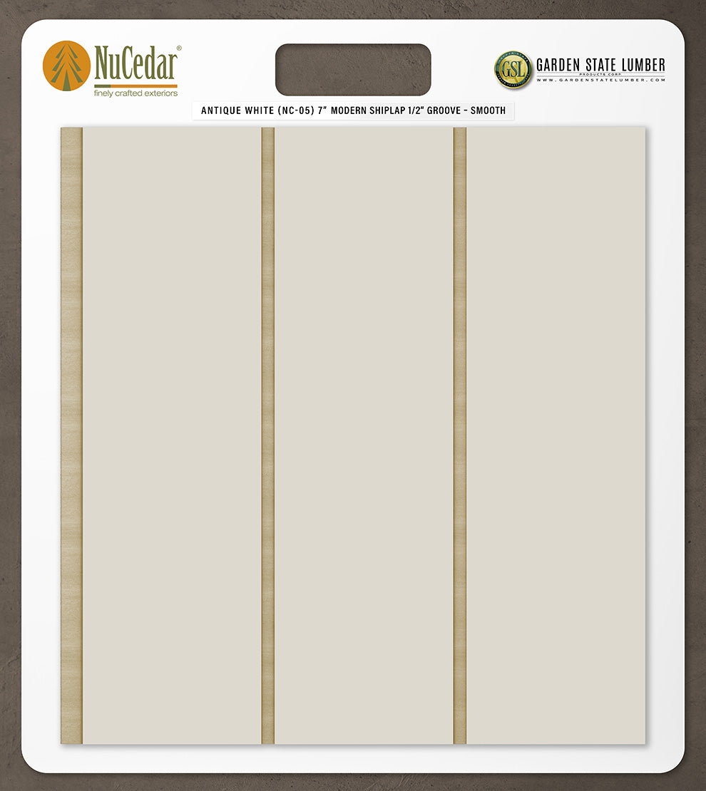 7″ Smooth T&G Modern Shiplap Strips - 2' x 2' Display