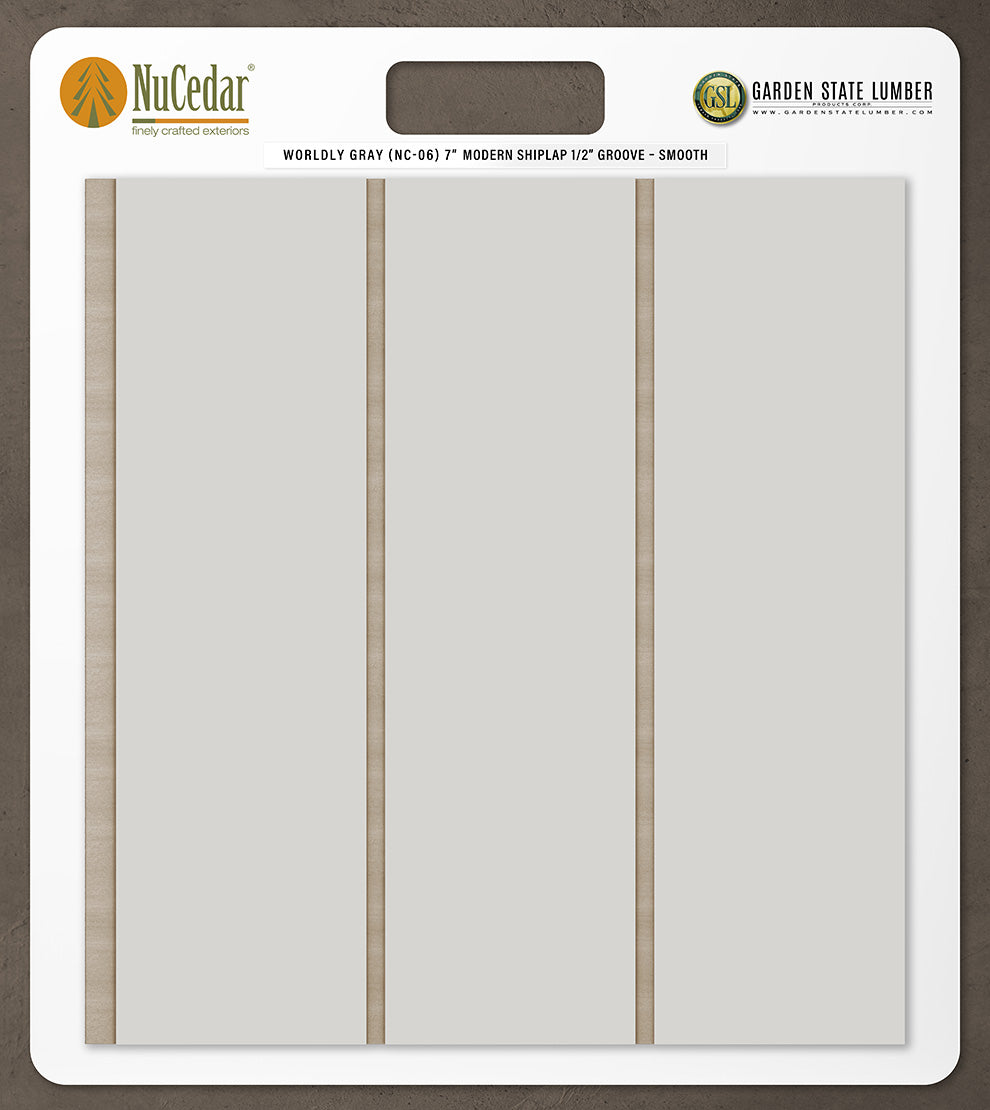 7″ Smooth T&G Modern Shiplap Strips - 2' x 2' Display