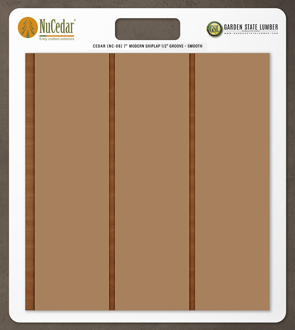 7″ Smooth T&G Modern Shiplap Strips - 2' x 2' Display