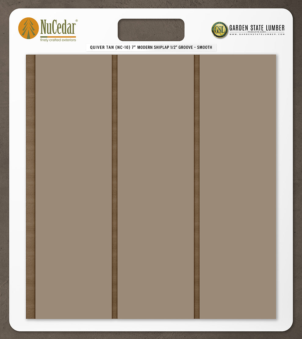 7″ Smooth T&G Modern Shiplap Strips - 2' x 2' Display