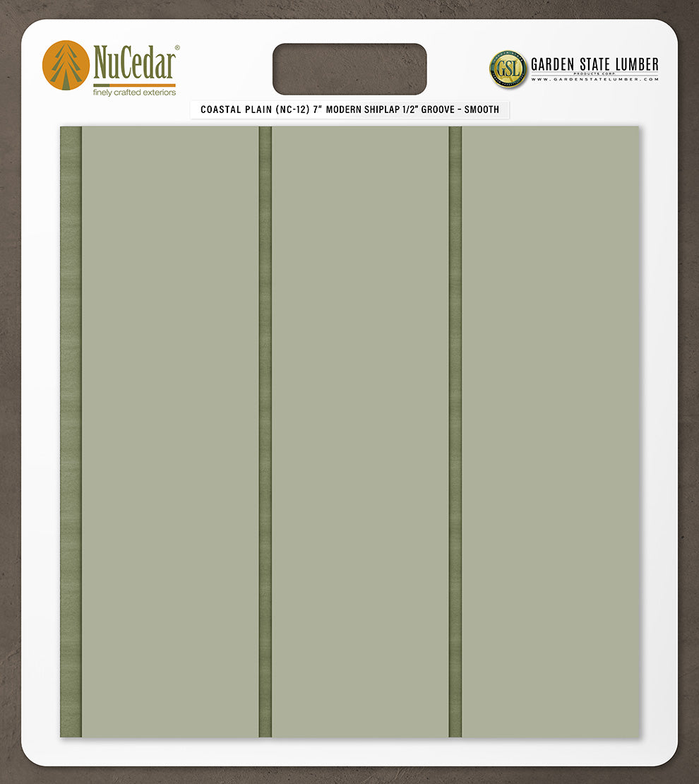 7″ Smooth T&G Modern Shiplap Strips - 2' x 2' Display