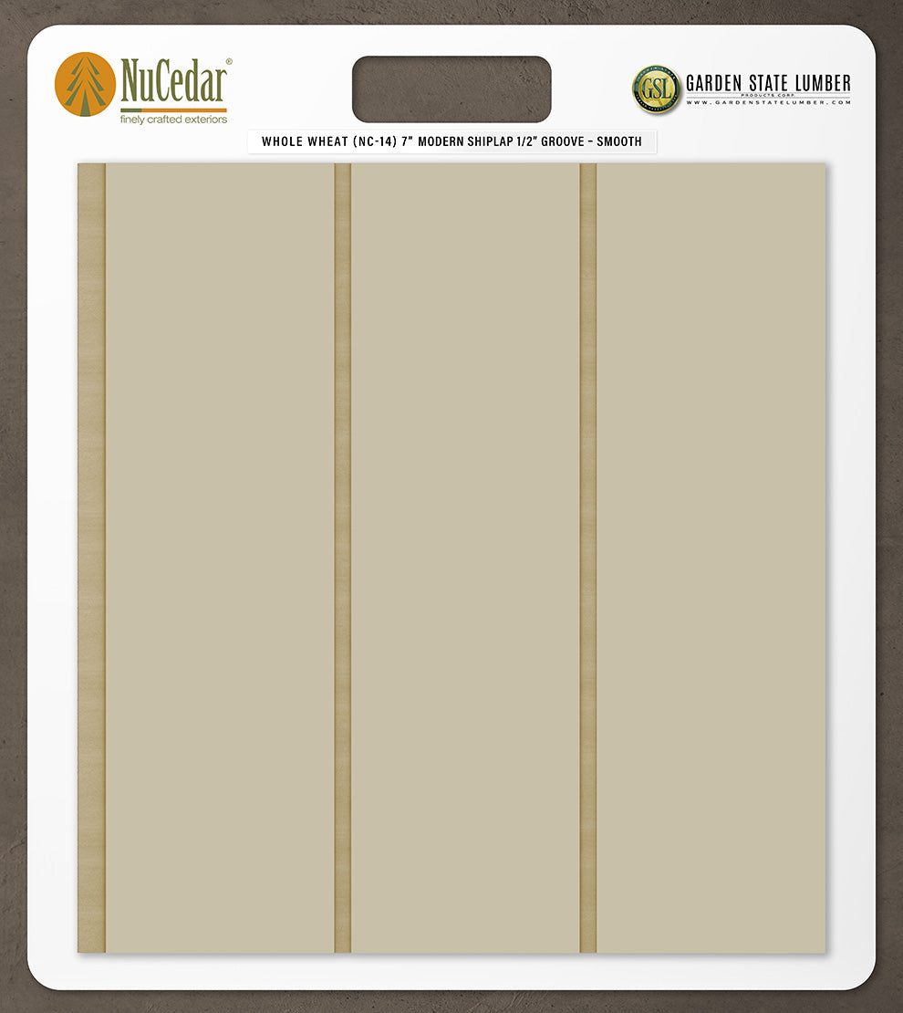 7″ Smooth T&G Modern Shiplap Strips - 2' x 2' Display