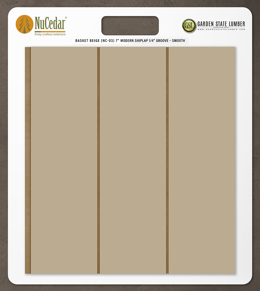 7″ Smooth T&G Modern Shiplap Strips - 2' x 2' Display