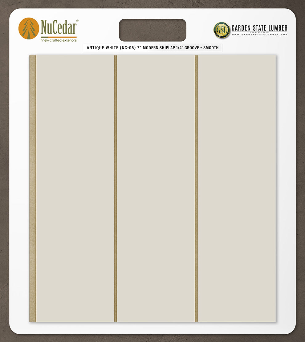 7″ Smooth T&G Modern Shiplap Strips - 2' x 2' Display