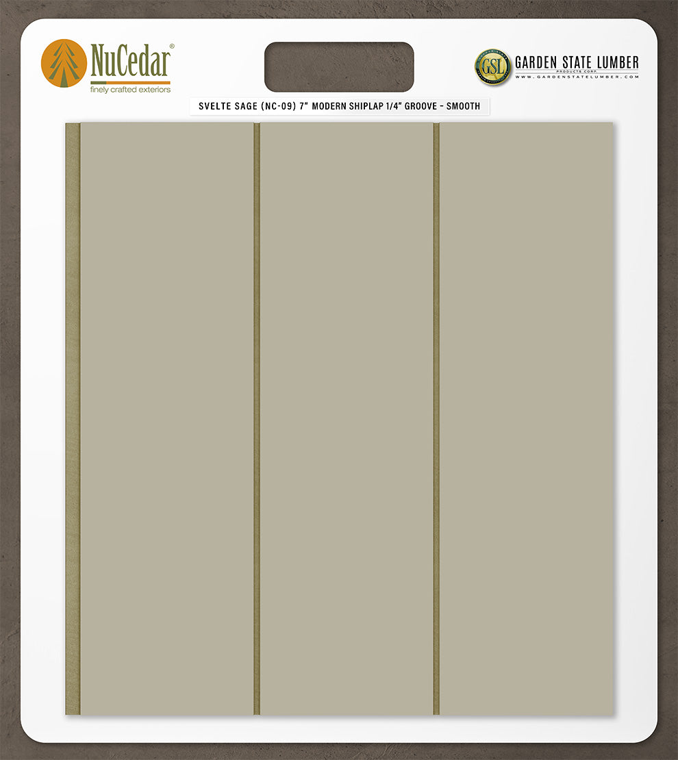 7″ Smooth T&G Modern Shiplap Strips - 2' x 2' Display