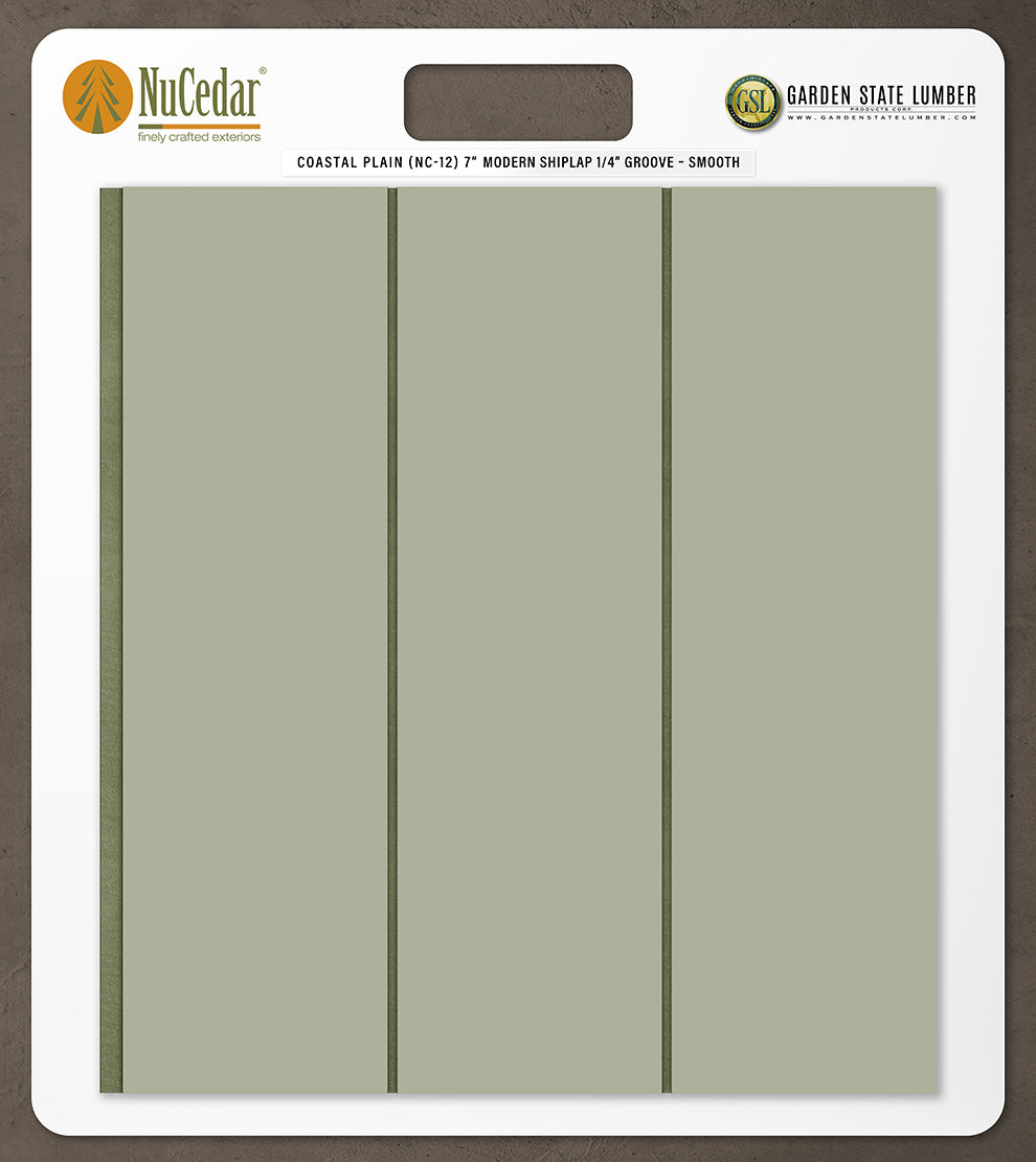 7″ Smooth T&G Modern Shiplap Strips - 2' x 2' Display