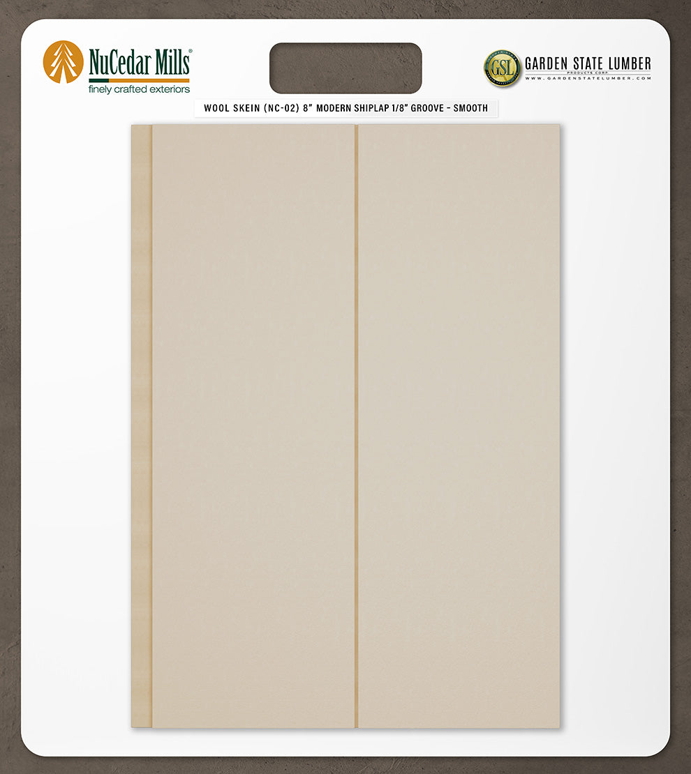 8″ Smooth T&G Modern Shiplap Strips - 2' x 2' Display