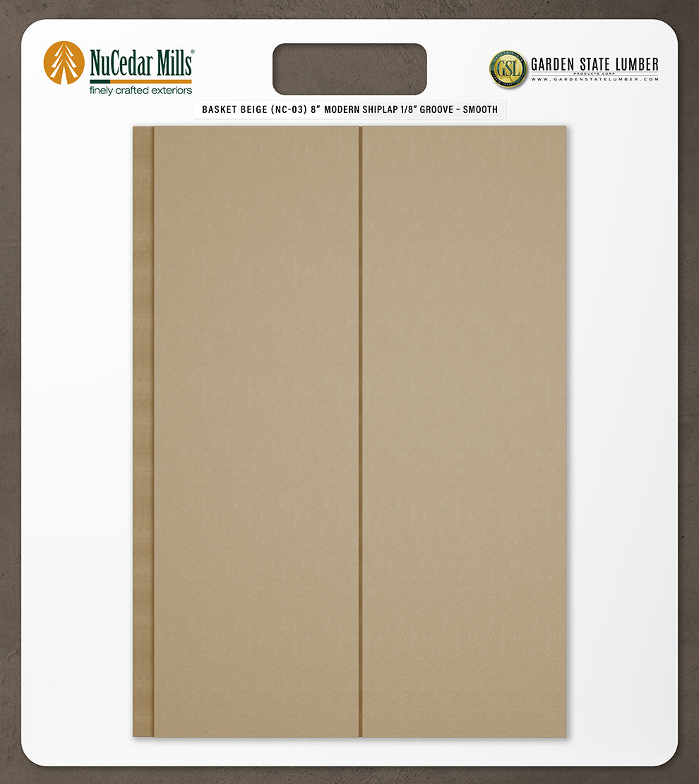 8″ Smooth T&G Modern Shiplap Strips - 2' x 2' Display
