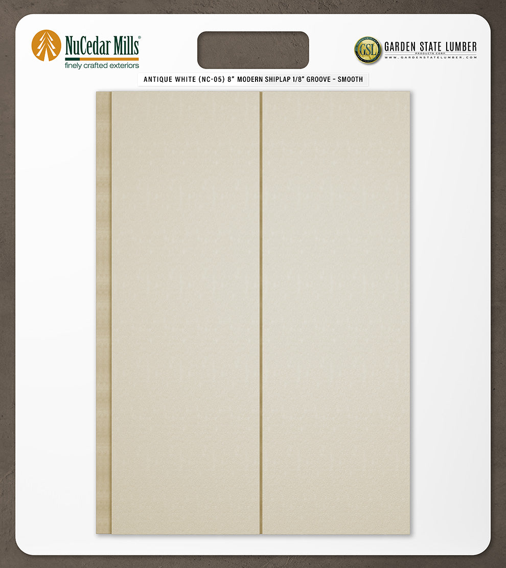 8″ Smooth T&G Modern Shiplap Strips - 2' x 2' Display