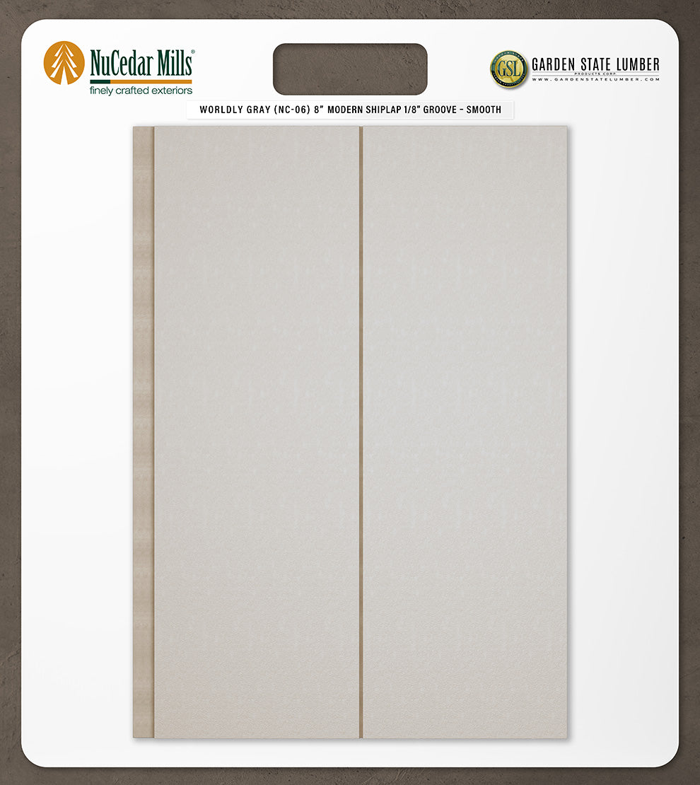 8″ Smooth T&G Modern Shiplap Strips - 2' x 2' Display