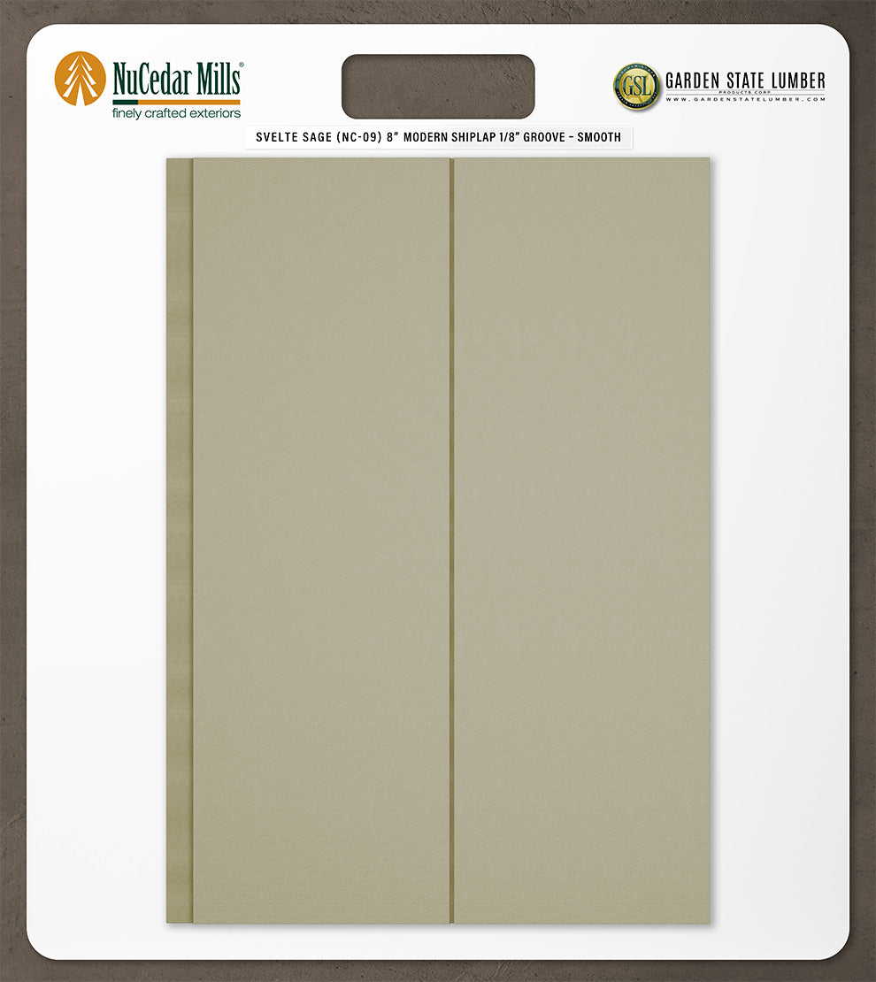8″ Smooth T&G Modern Shiplap Strips - 2' x 2' Display