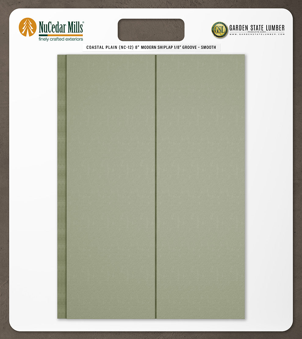 8″ Smooth T&G Modern Shiplap Strips - 2' x 2' Display